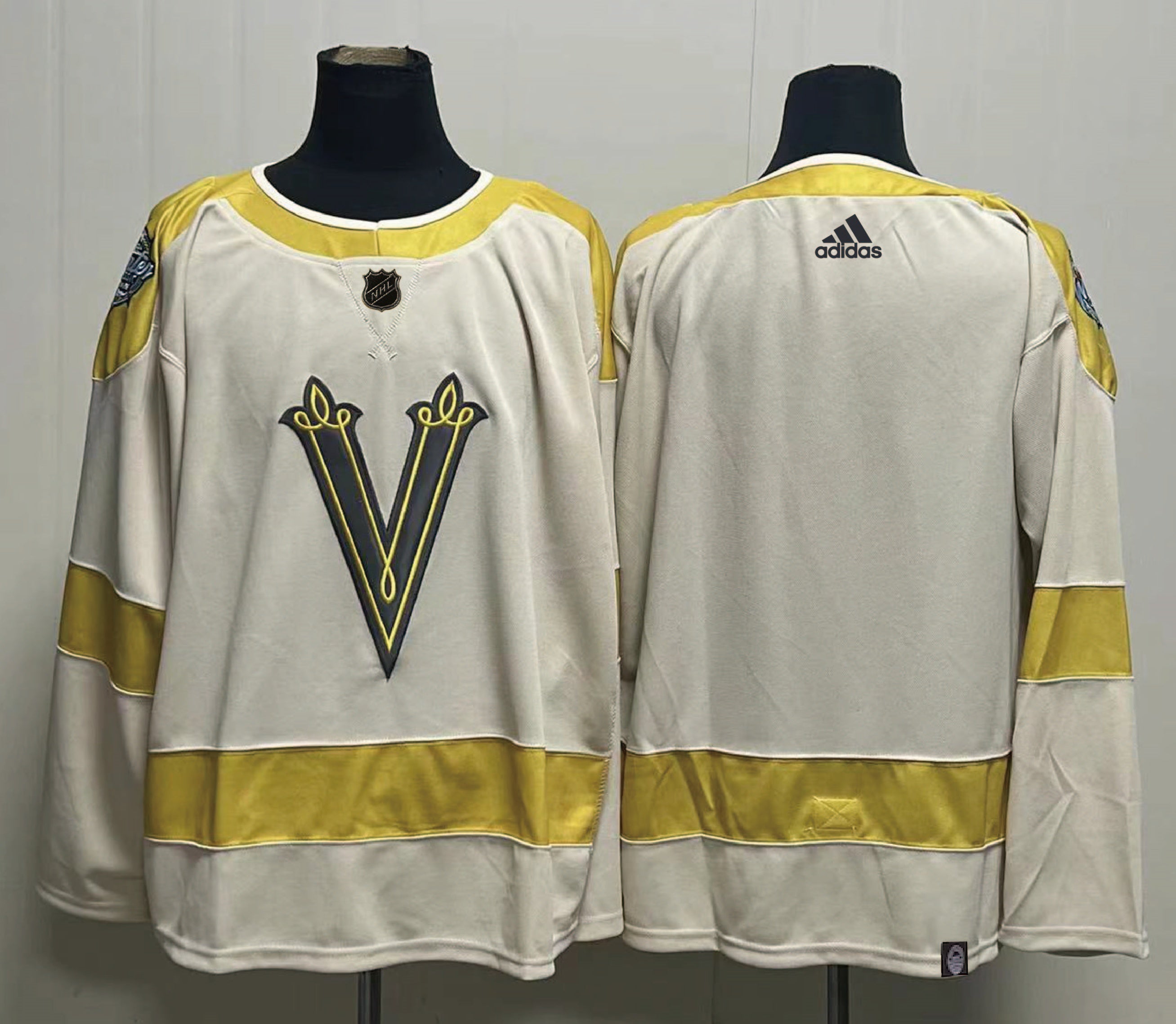Men's Vegas Golden Knights Cream 2024 NHL Winter Classic Primegreen Authentic Blank Jerseys