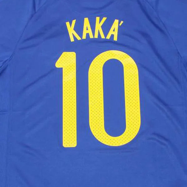 2010 Brazil Away Blue Retro Soccer Jersey Detail 2