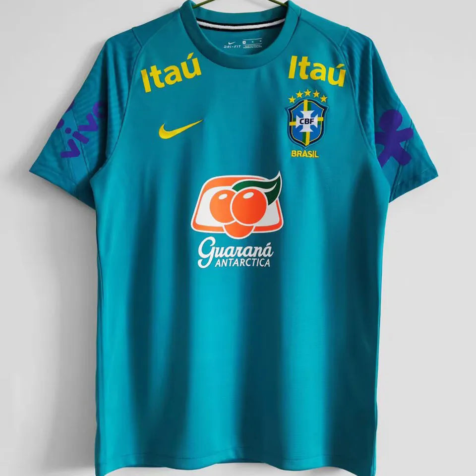 2021/22 Brazil Light Blue Soccer Jersey 圆领 Front
