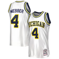 Men's Michigan Wolverines Chris Webber #4 White Team Replica Basketball Jersey