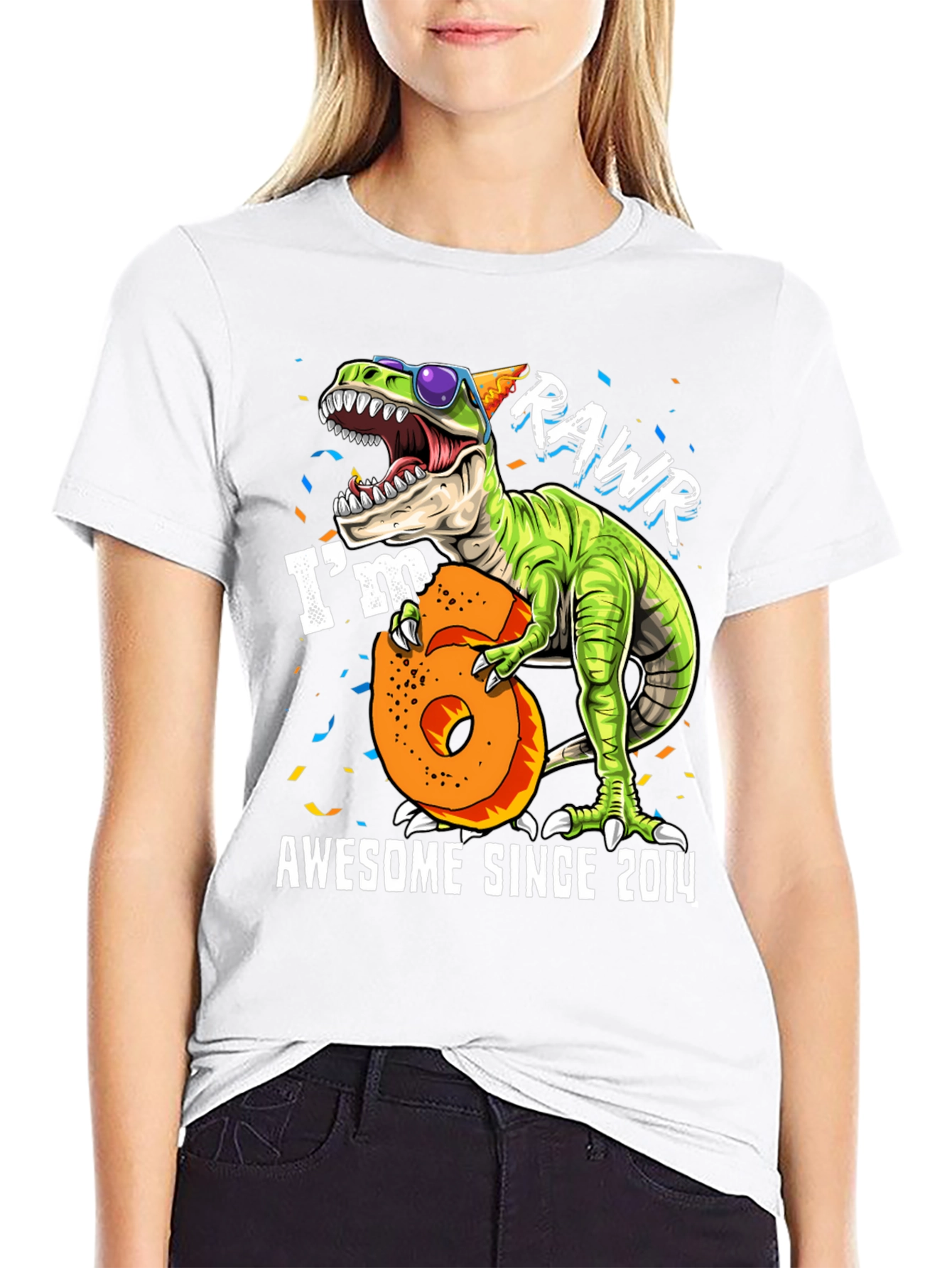 Awesome Since 2014 Dinosaur Graphic Tee