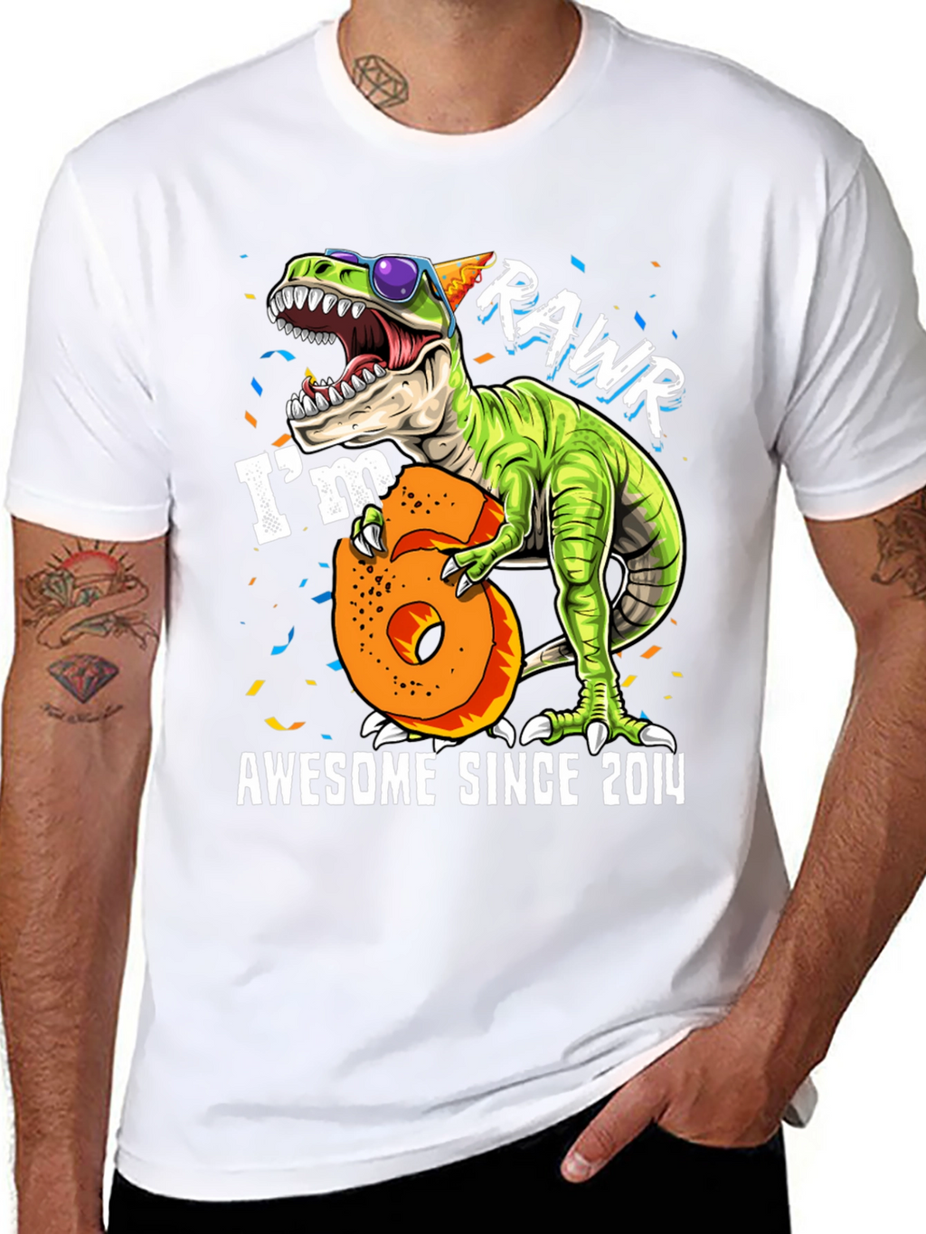 Awesome Since 2014 Dinosaur Graphic Tee