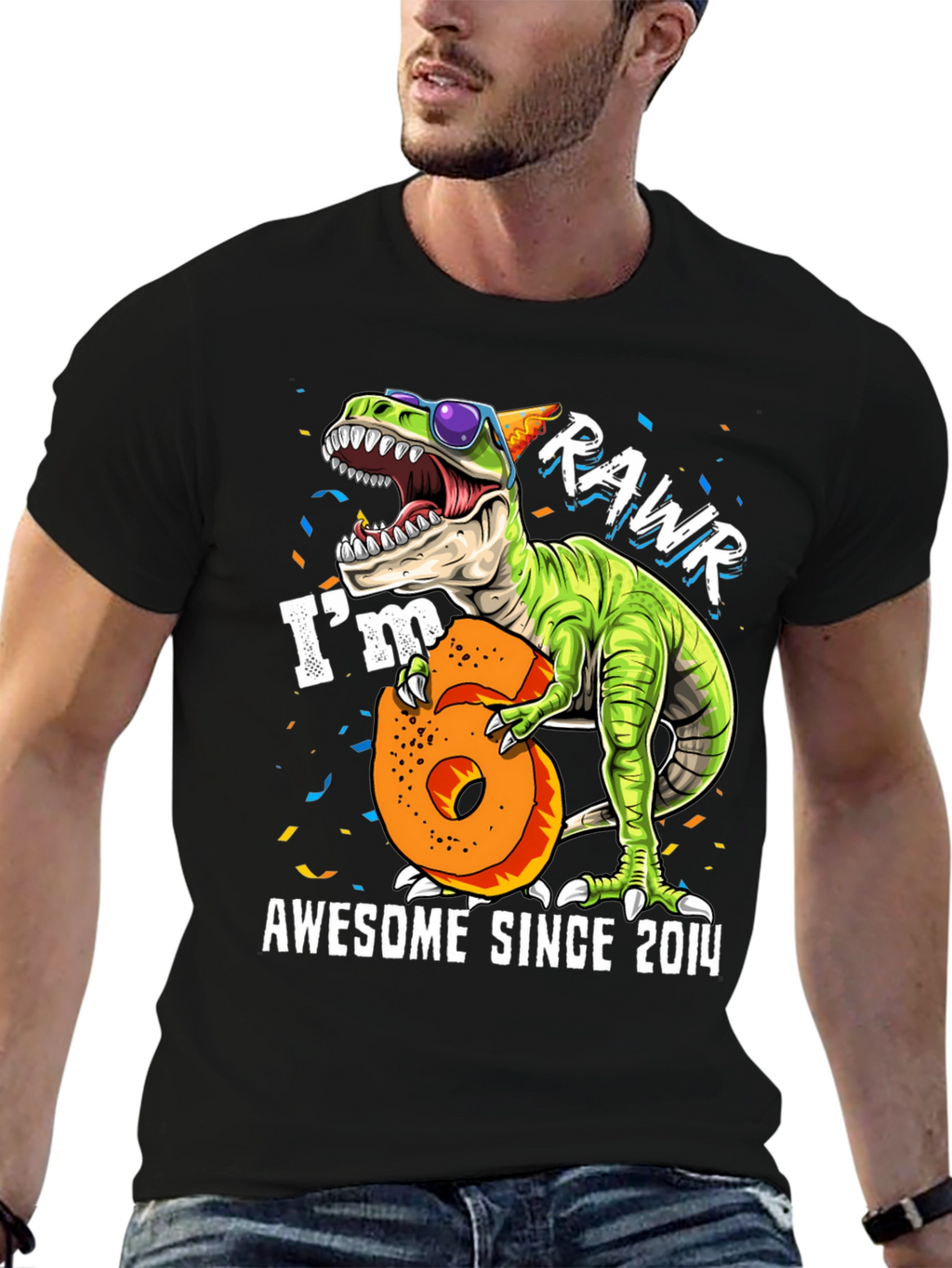 Awesome Since 2014 Dinosaur Graphic Tee