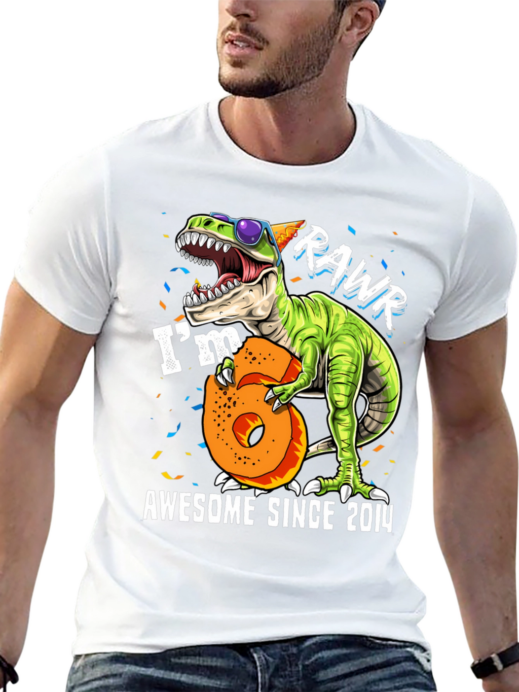 Awesome Since 2014 Dinosaur Graphic Tee