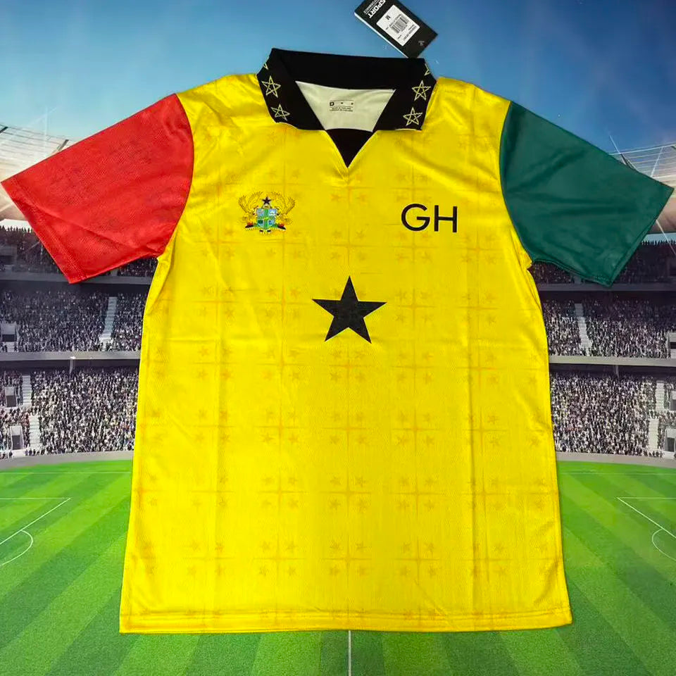 2026/27 Ghana Yellow Special Edition Fans Soccer Jersey Detail 4