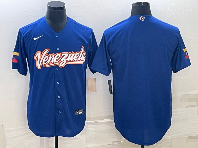 Men's 2023 World Baseball Classic Venezuela Blue Blank Jerseys