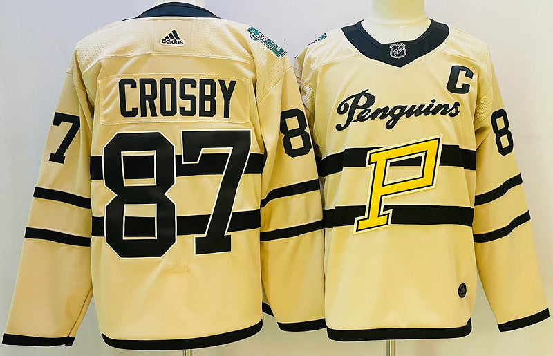 Men's Pittsburgh Penguins Sidney Crosby #87 Yellow Player Jerseys