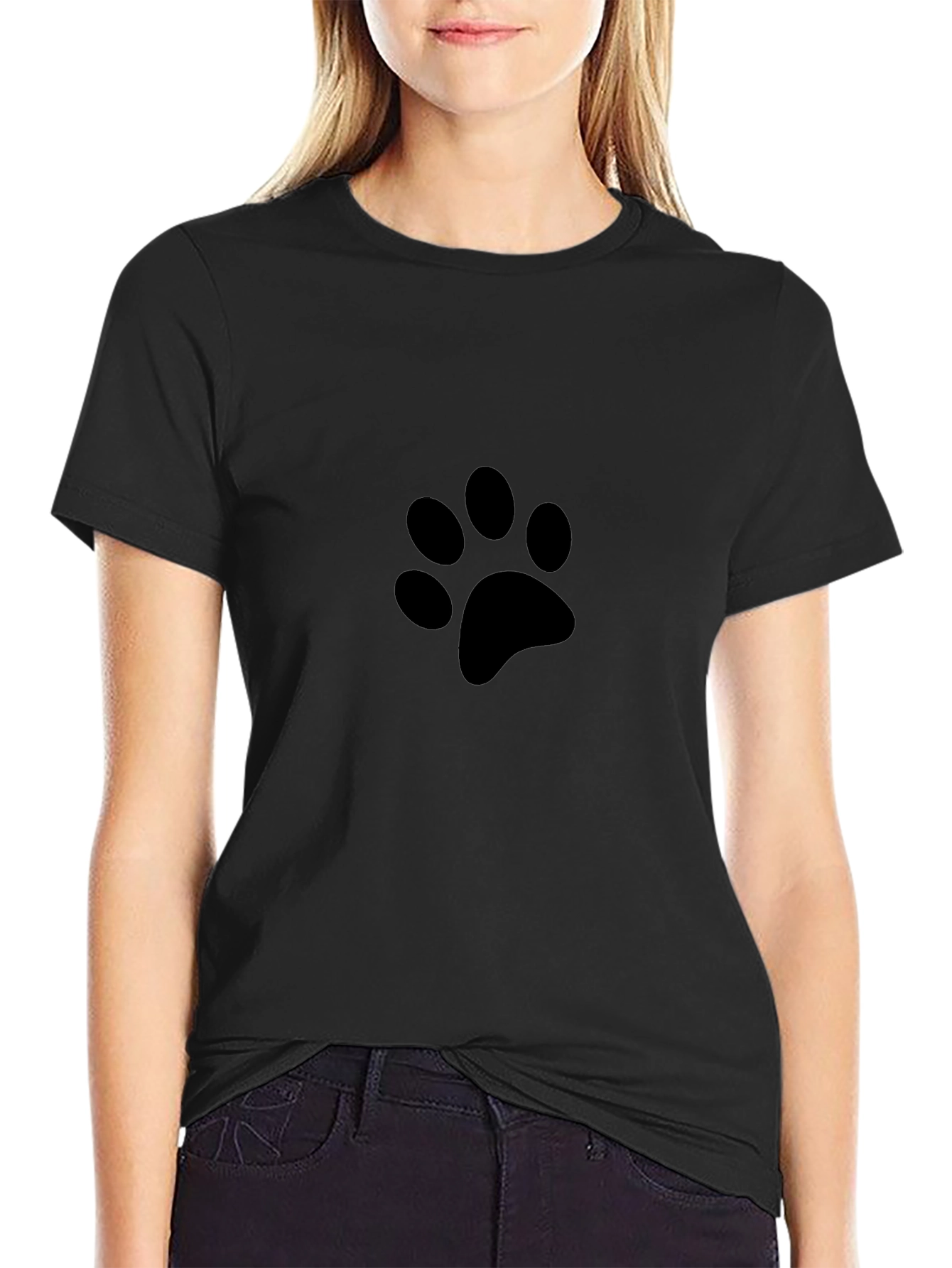Black Paw Print T-Shirt
