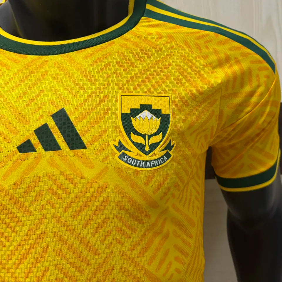 2026/27 South Africa Home Yellow Plyaer Version Soccer Jersey Detail 2