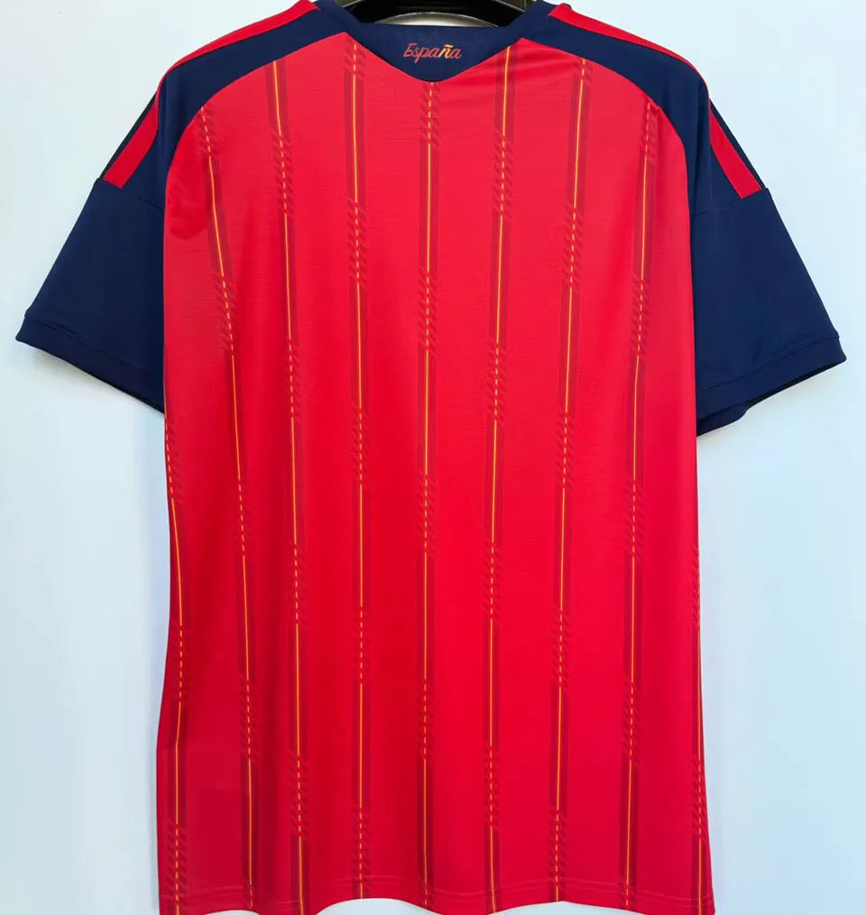 2026/27 Spain 1:1 Quality Home Red Fans Soccer Jersey (Have Right Patch 有右臂章 白底金字） Detail 2