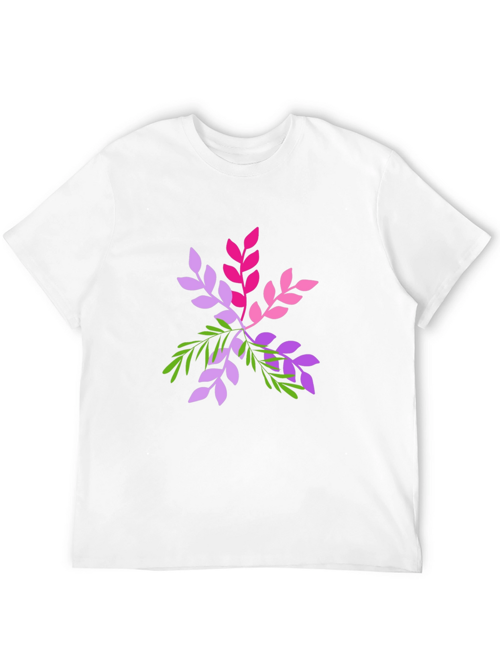 Leaf Design Black T-Shirt - Casual Wear