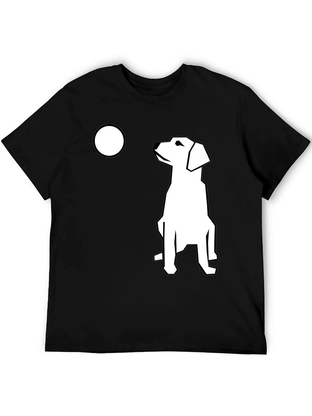 Modern Dog Graphic T-Shirt - Black Casual Tee
