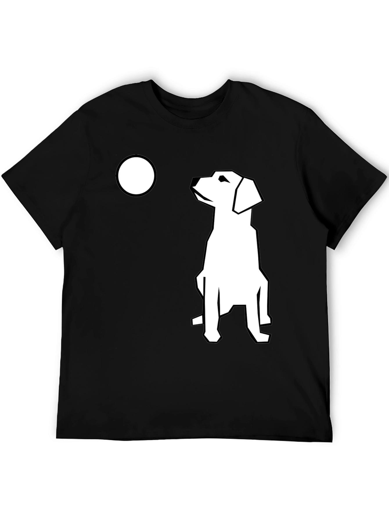 Modern Dog Graphic T-Shirt - Black Casual Tee
