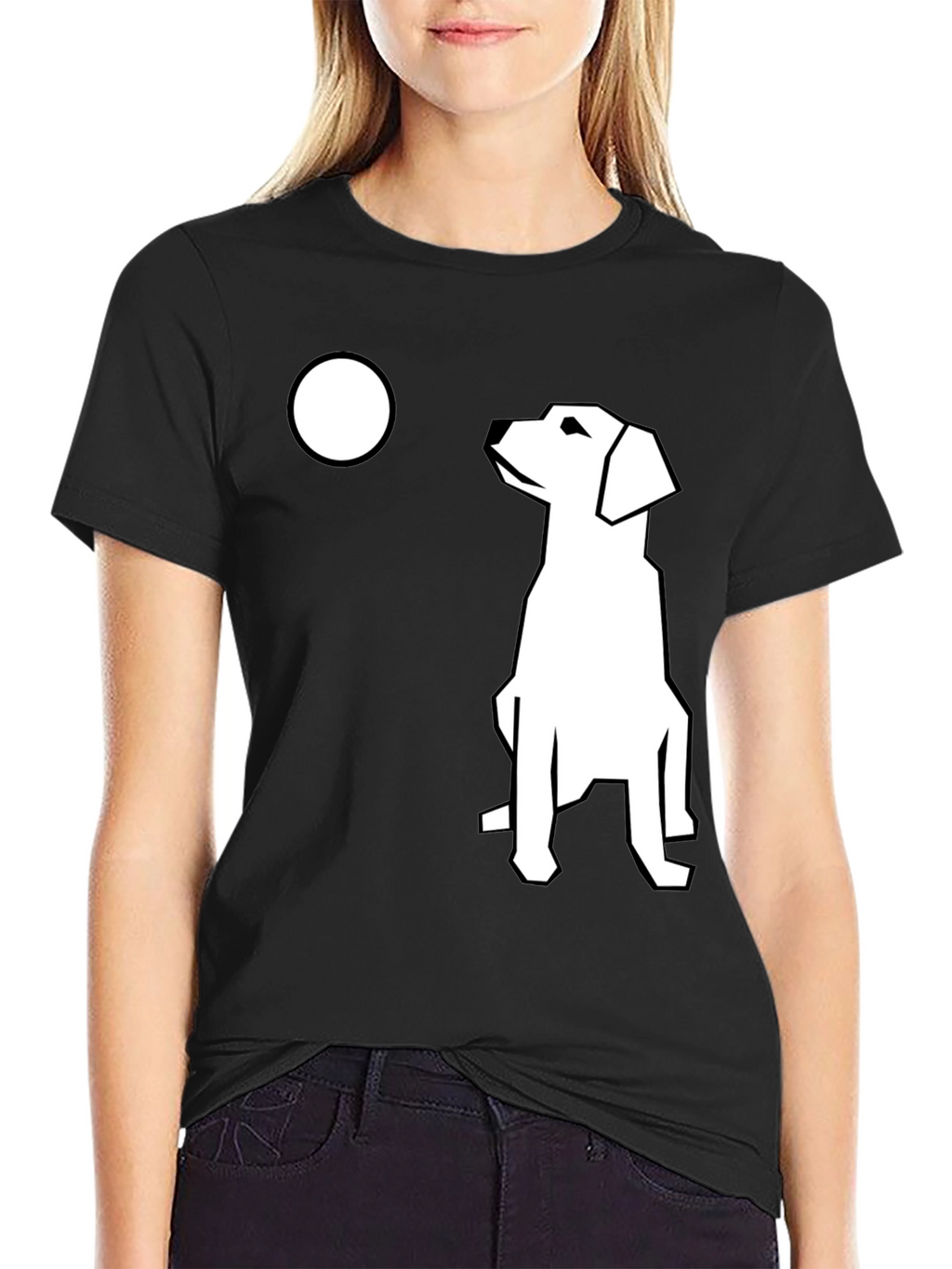 Modern Dog Graphic T-Shirt - Black Casual Tee