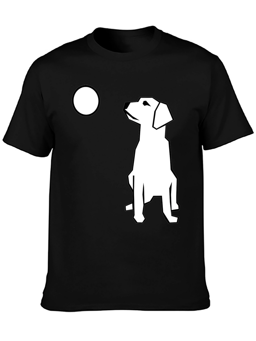 Modern Dog Graphic T-Shirt - Black Casual Tee