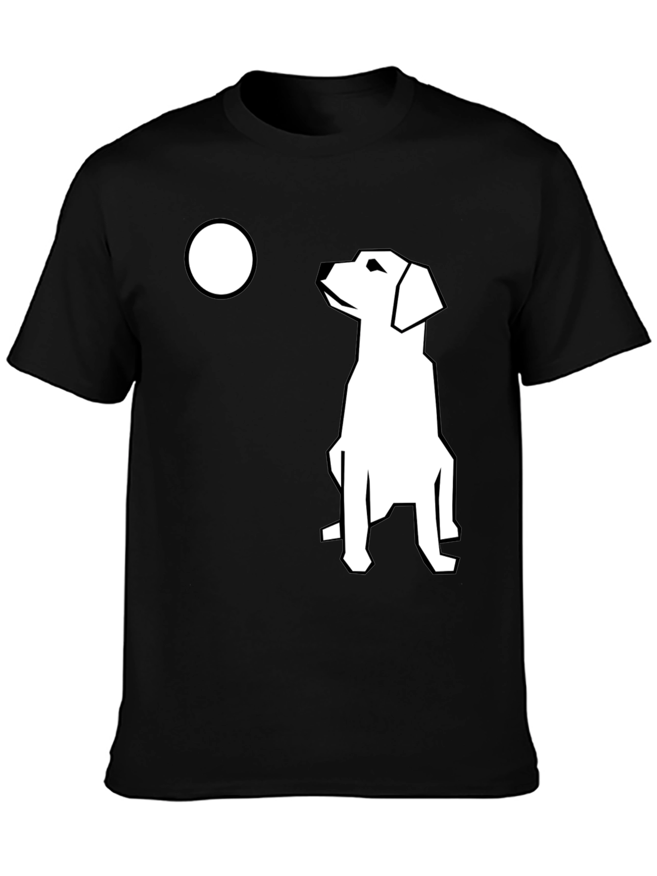Modern Dog Graphic T-Shirt - Black Casual Tee