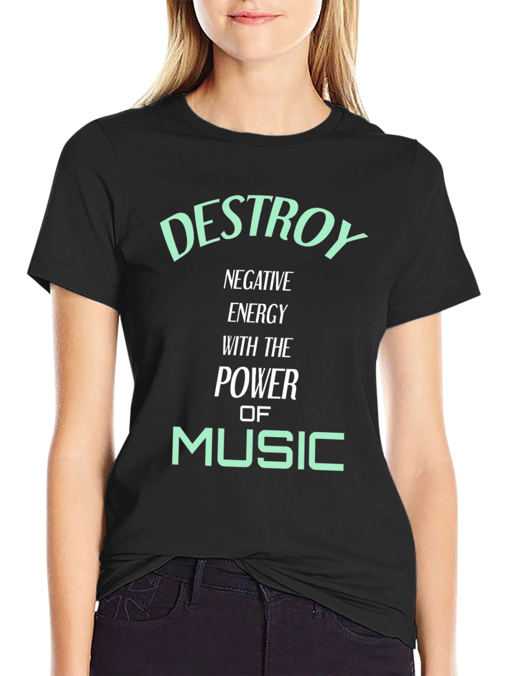 Destroy Negative Energy Music Graphic Tee