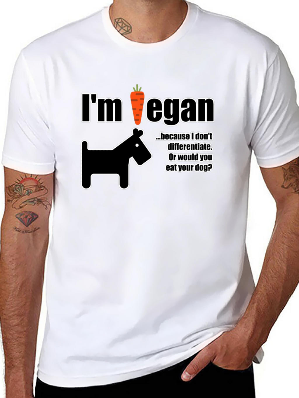 Im Vegan T-Shirt Dog Carrot Funny Vegetarian Tee