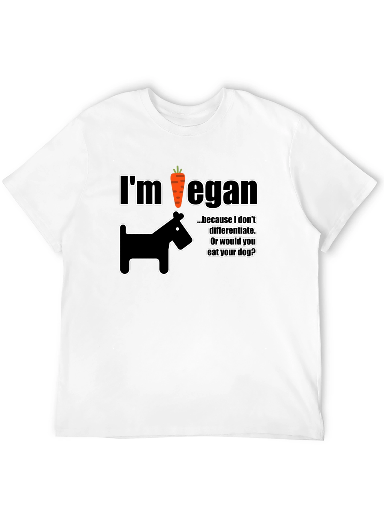 Im Vegan T-Shirt Dog Carrot Funny Vegetarian Tee