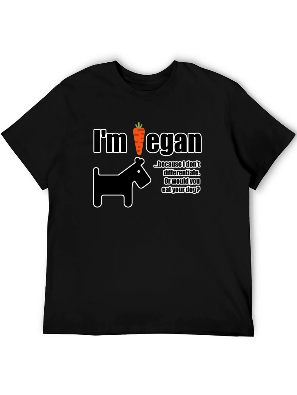 Im Vegan T-Shirt Dog Carrot Funny Vegetarian Tee