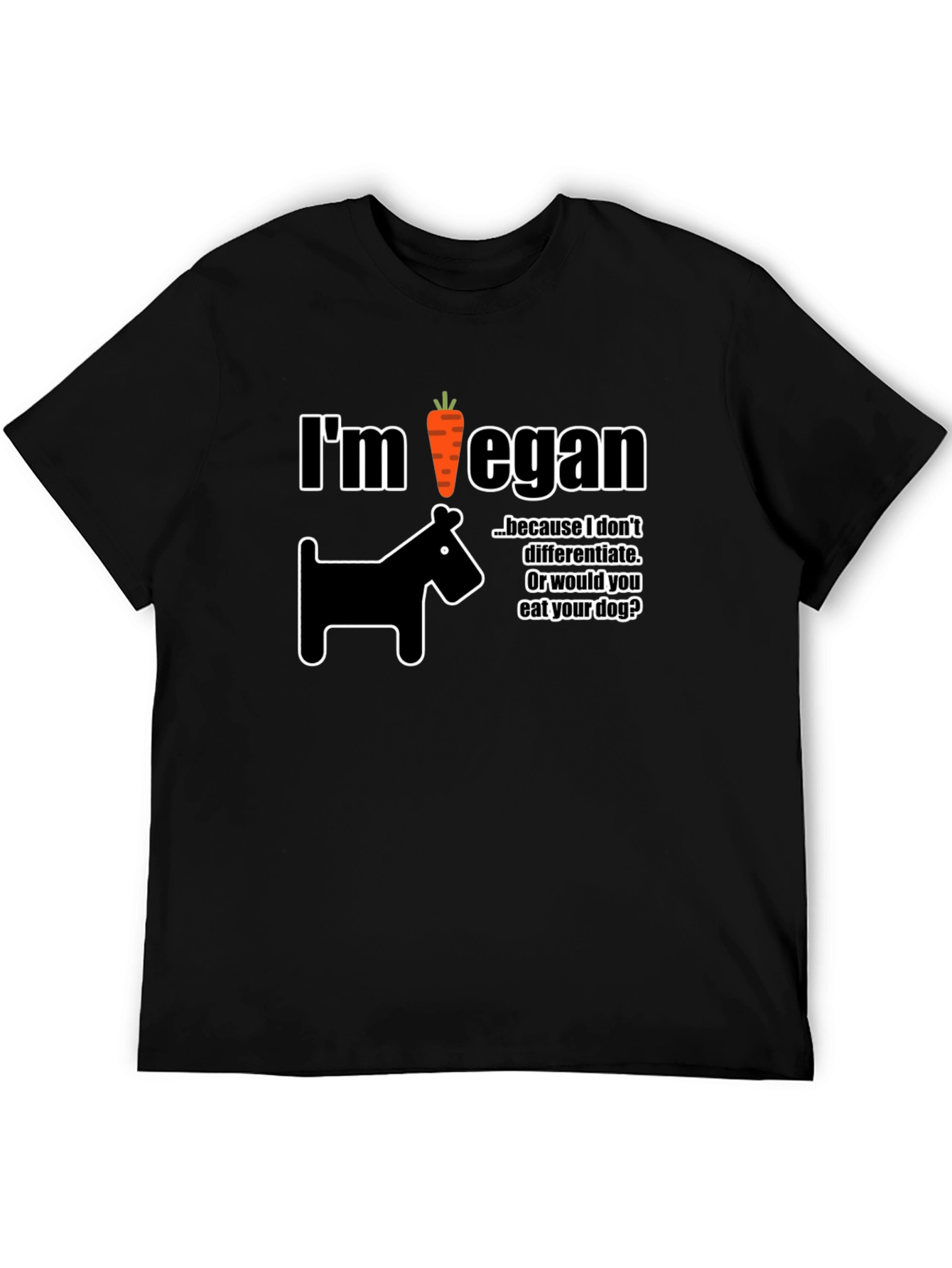 Im Vegan T-Shirt Dog Carrot Funny Vegetarian Tee
