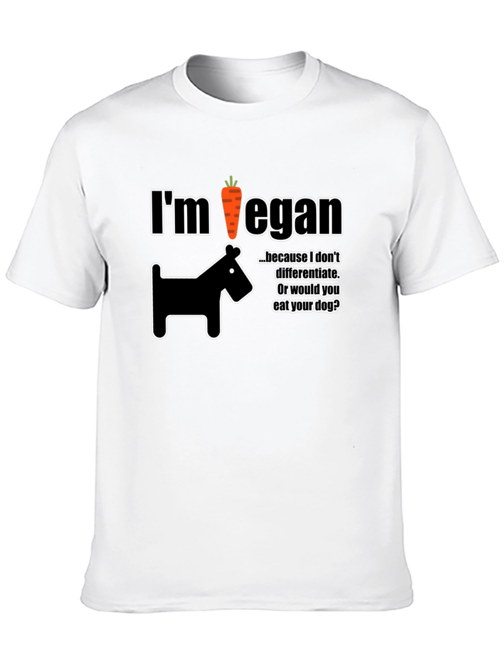 Im Vegan T-Shirt Dog Carrot Funny Vegetarian Tee
