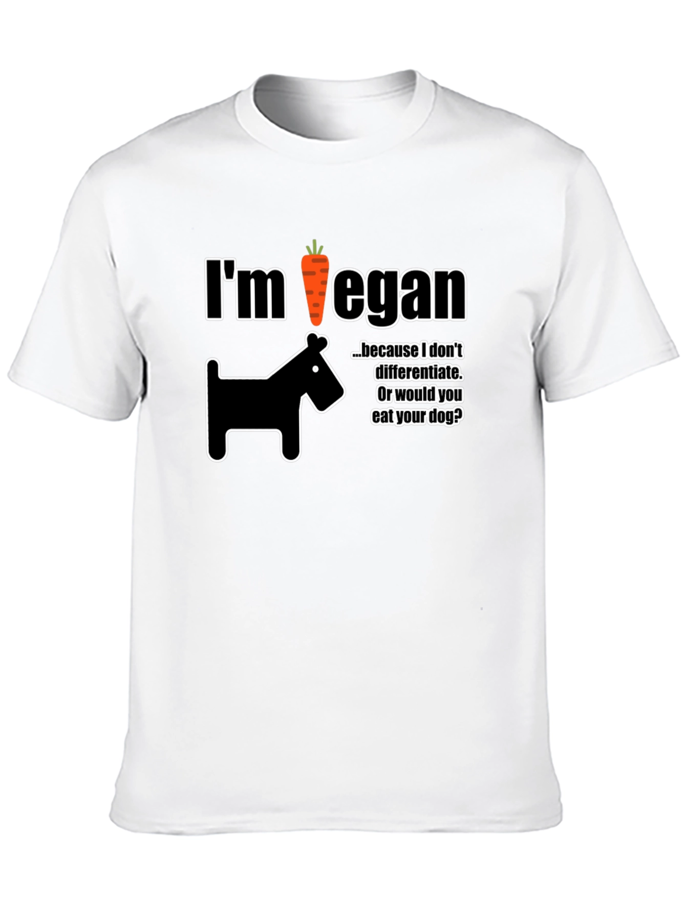 Im Vegan T-Shirt Dog Carrot Funny Vegetarian Tee