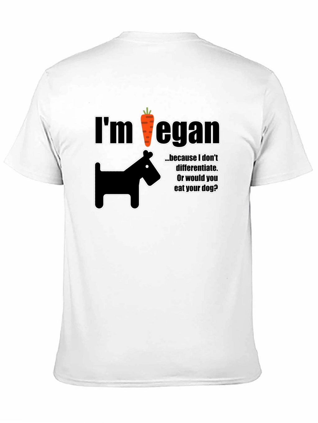 Im Vegan T-Shirt Dog Carrot Funny Vegetarian Tee
