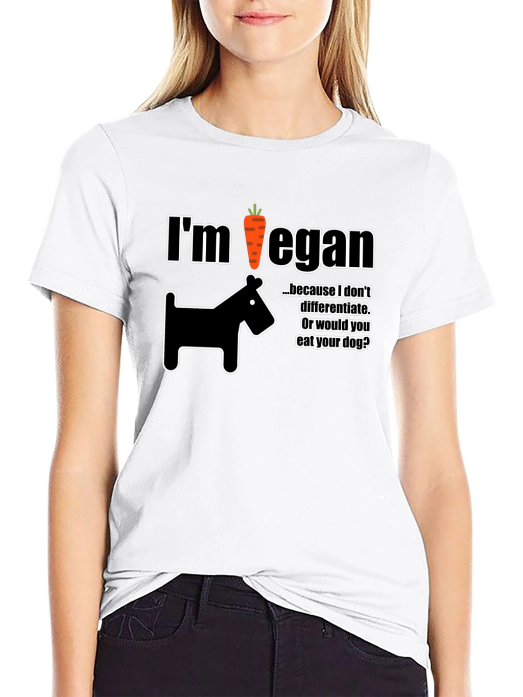 Im Vegan T-Shirt Dog Carrot Funny Vegetarian Tee