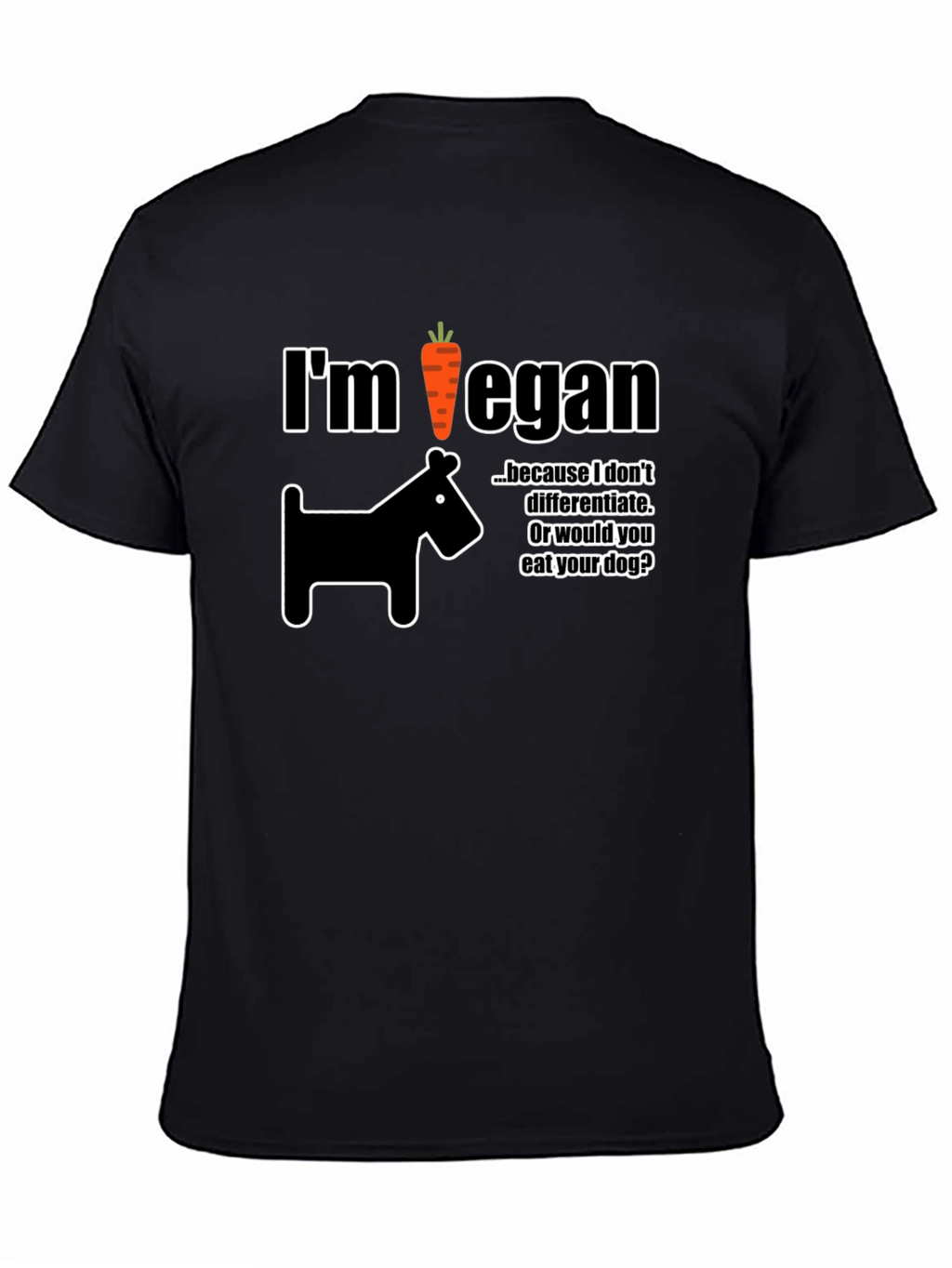 Im Vegan T-Shirt Dog Carrot Funny Vegetarian Tee