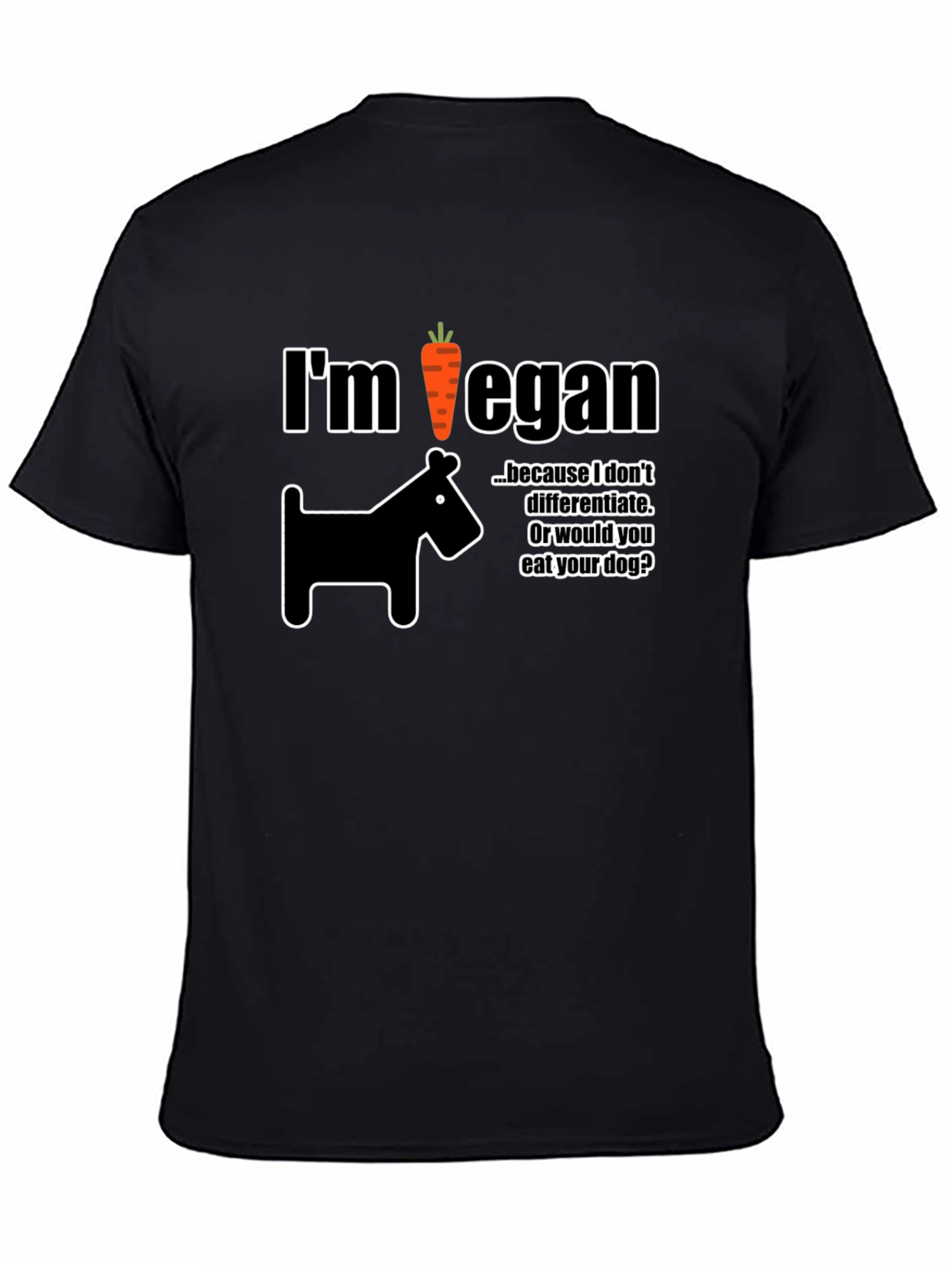 Im Vegan T-Shirt Dog Carrot Funny Vegetarian Tee