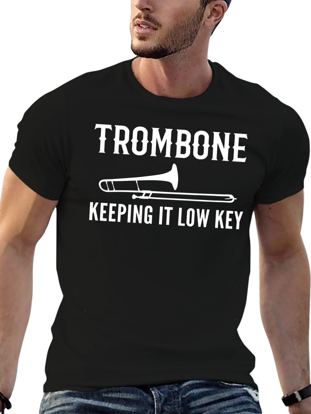 Trombone Keeping It Low Key Graphic Tee