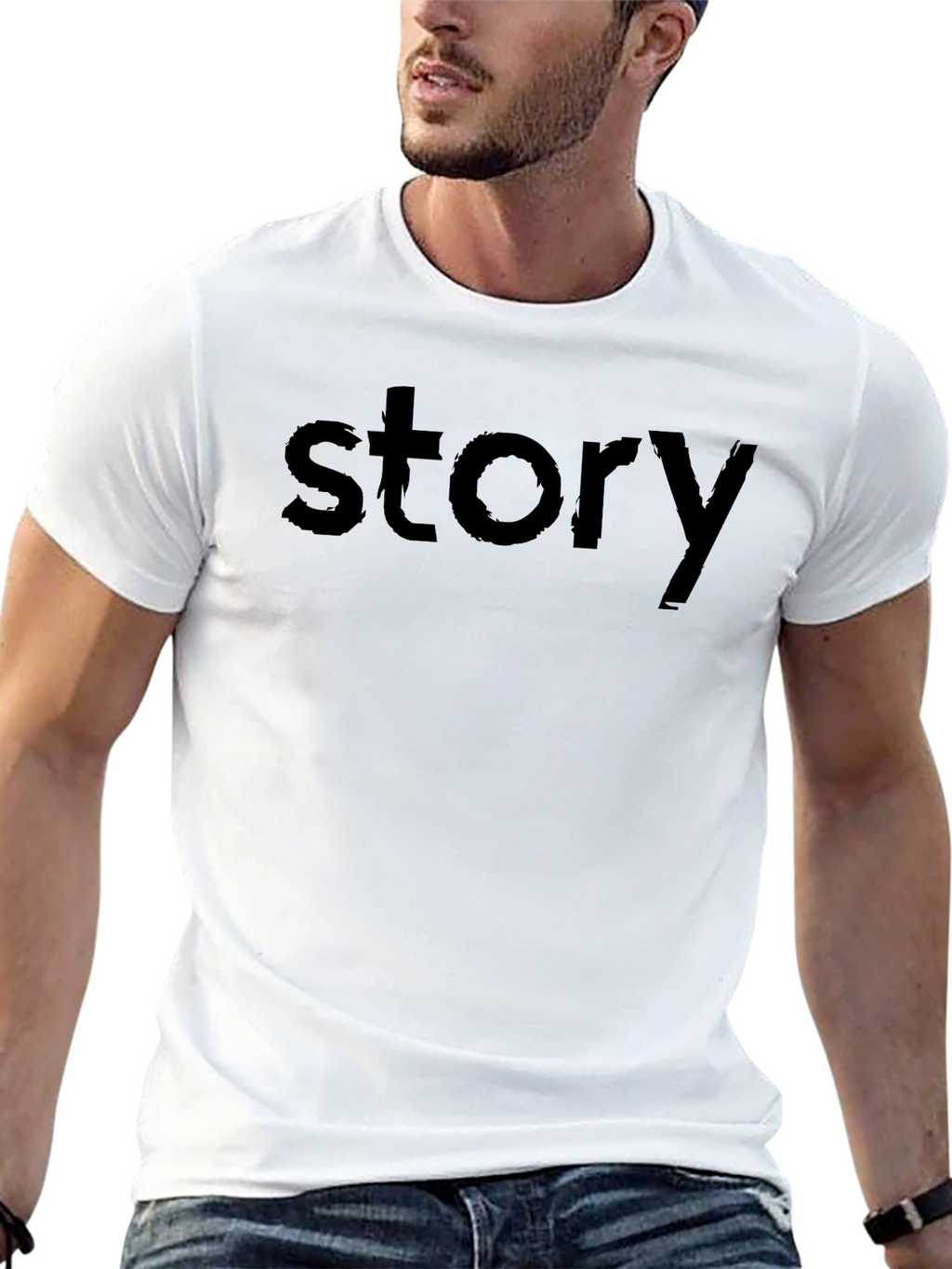 Story Black T-Shirt for Men