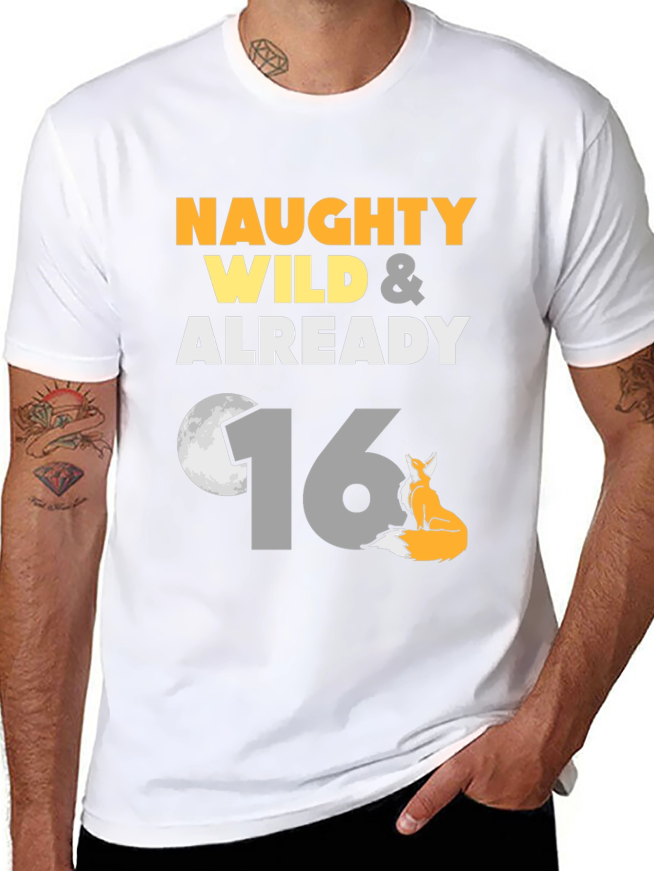 Naughty Wild & Already 16 Birthday Fox T-Shirt