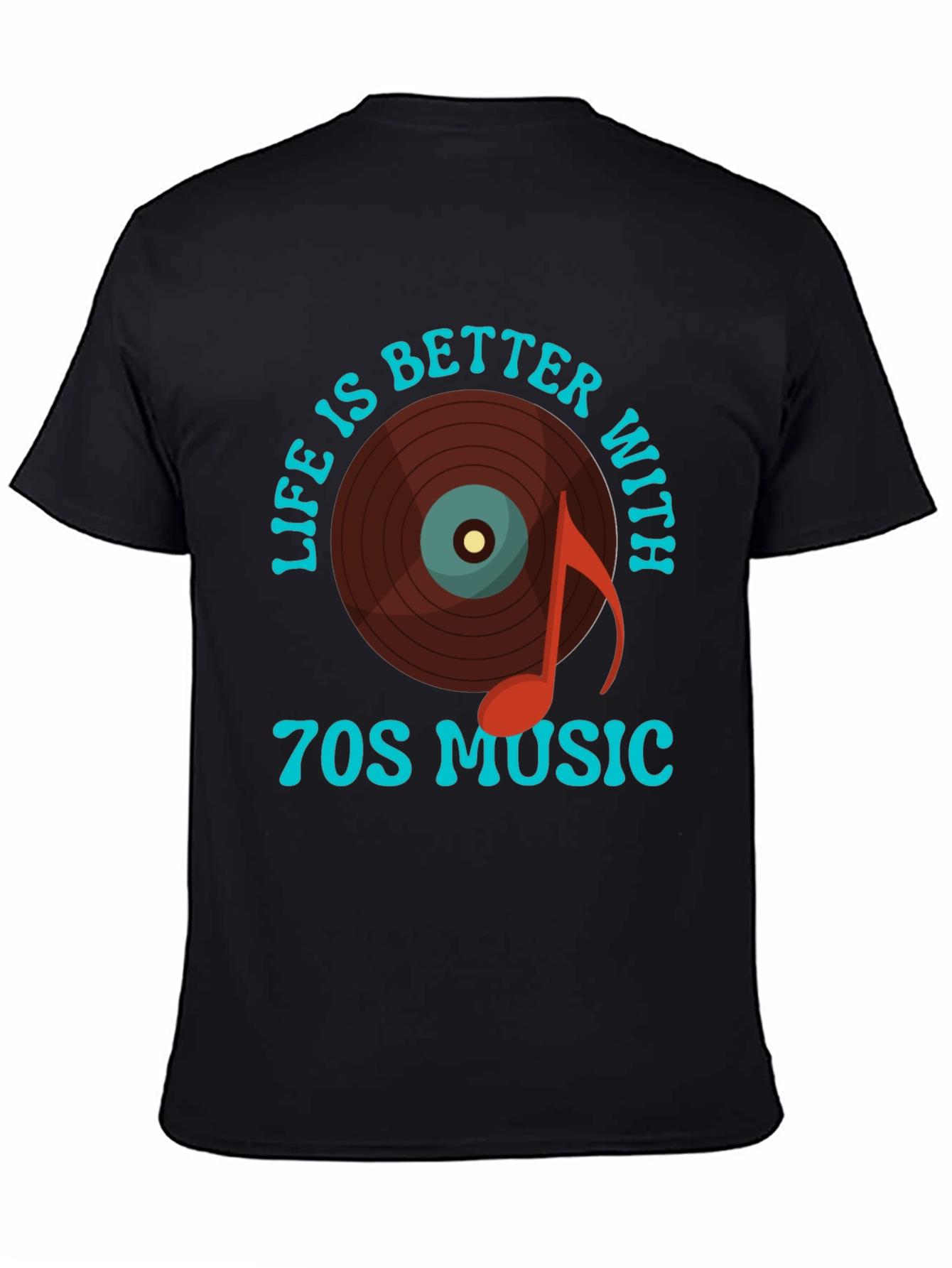 70s Music T-Shirt - Retro Vinyl Record Design