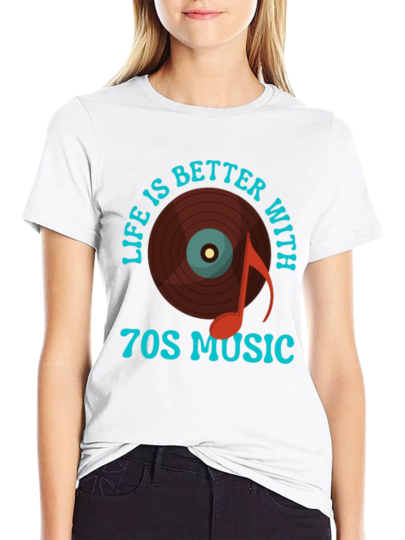 70s Music T-Shirt - Retro Vinyl Record Design