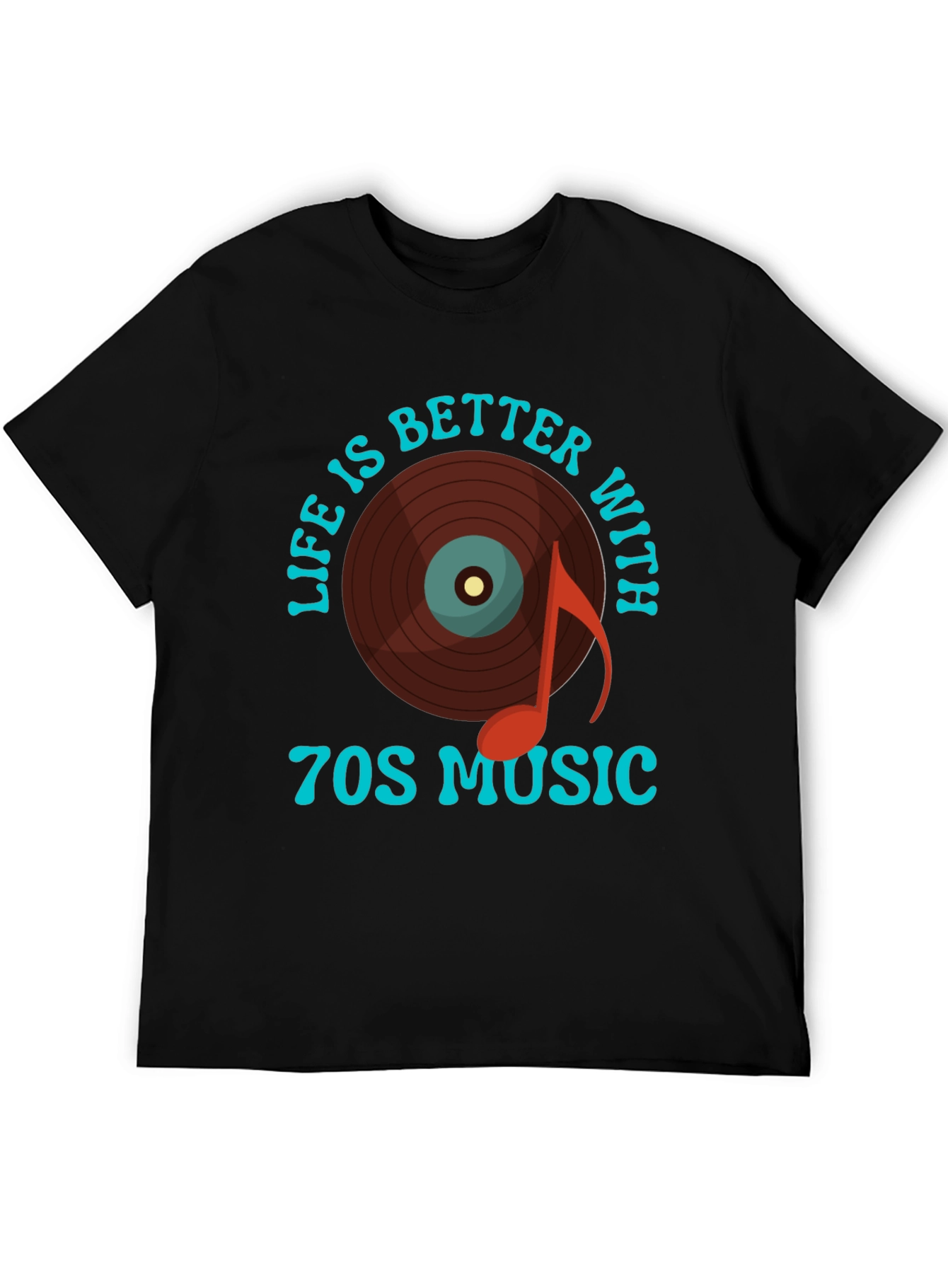 70s Music T-Shirt - Retro Vinyl Record Design