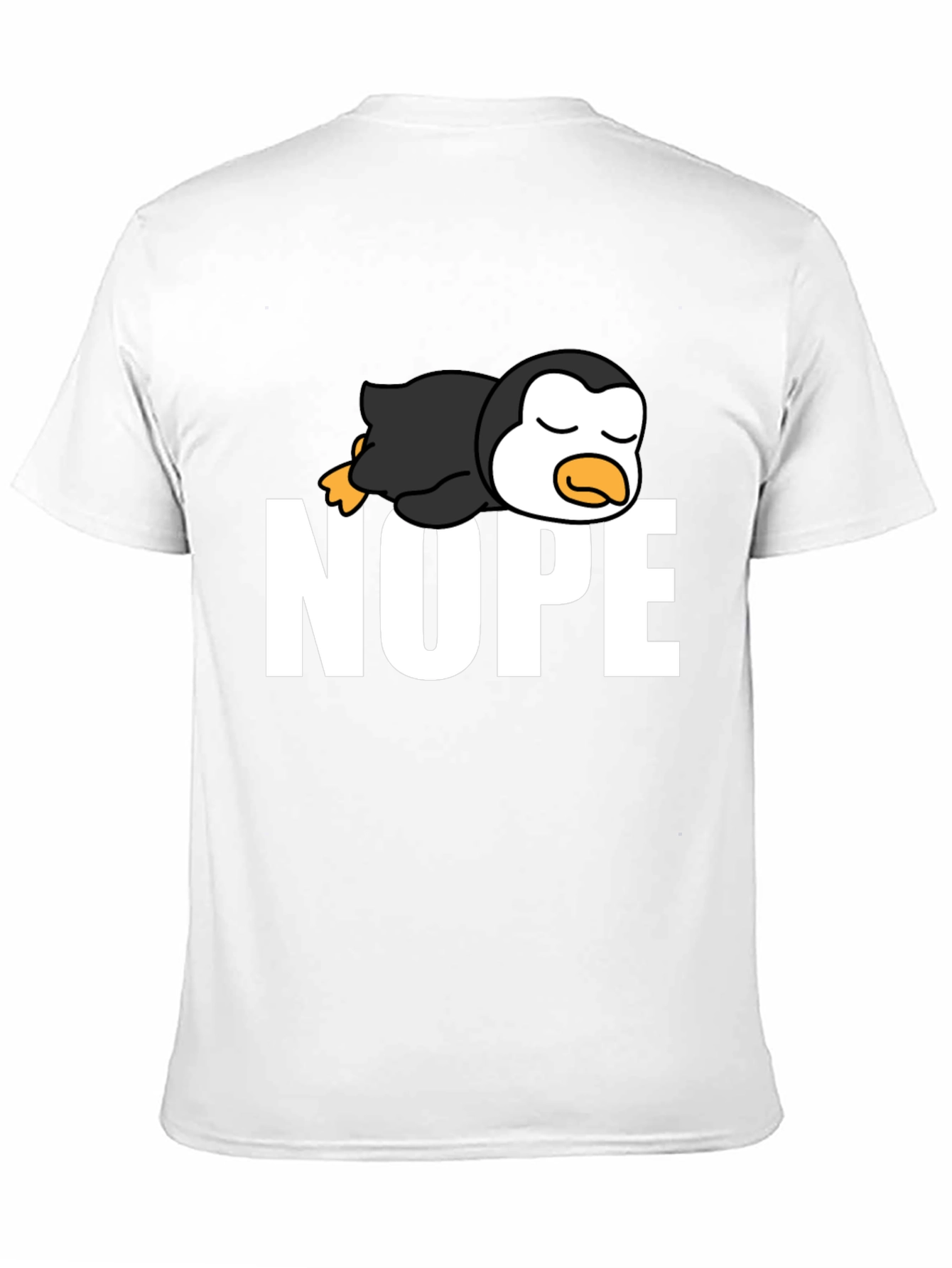 Nope Lazy Penguin Black T-Shirt