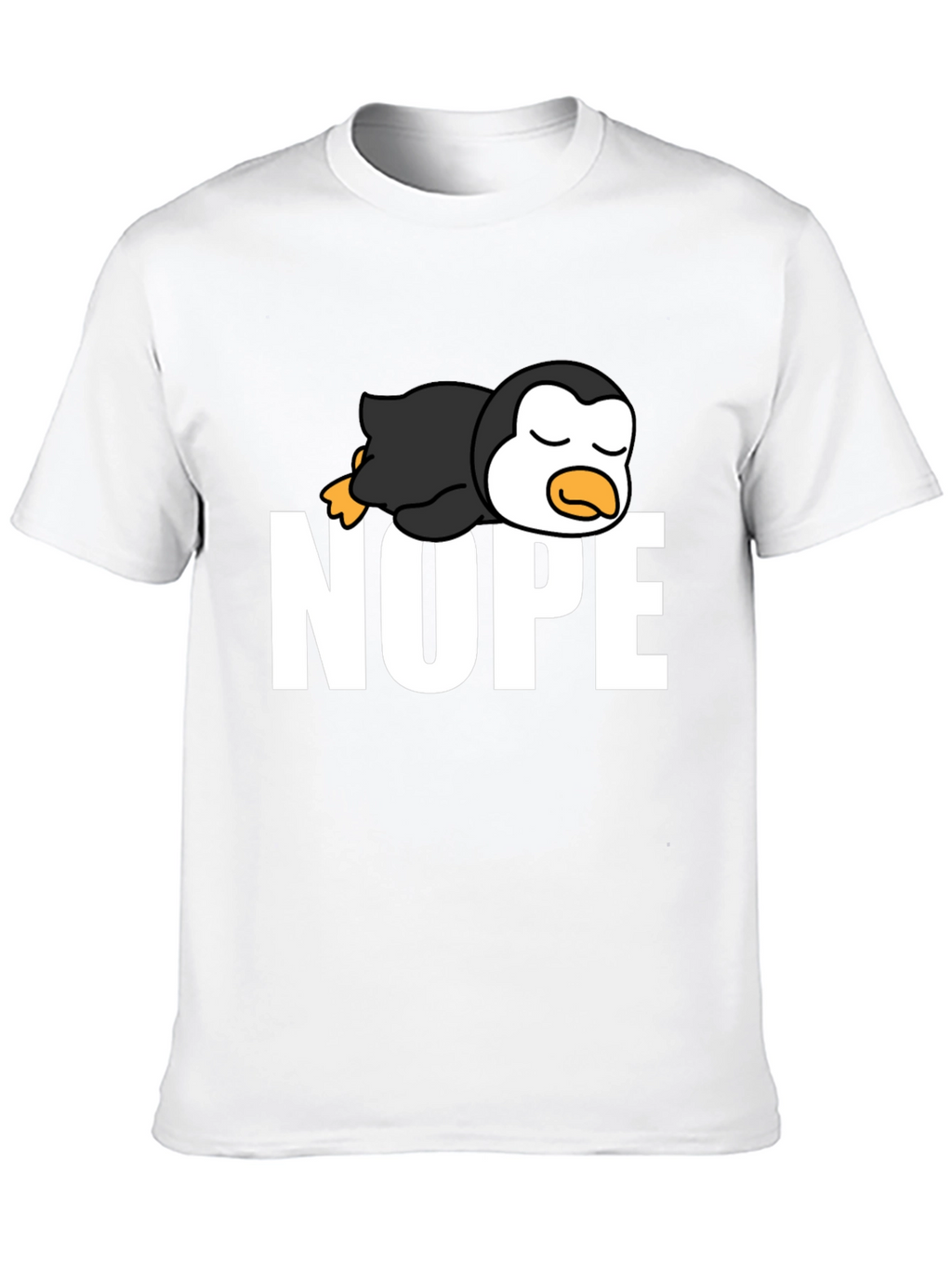 Nope Lazy Penguin Black T-Shirt