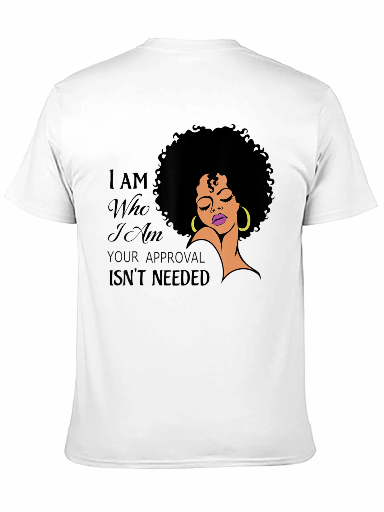 Empowered Afro Woman Graphic T-Shirt - Black