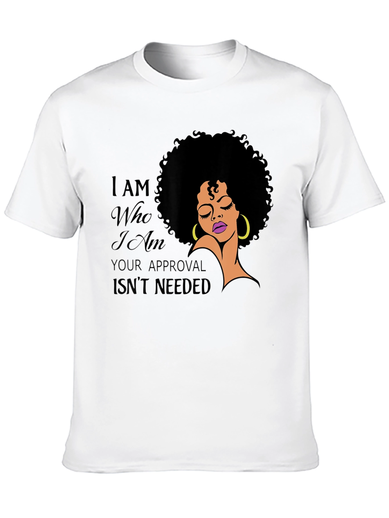 Empowered Afro Woman Graphic T-Shirt - Black