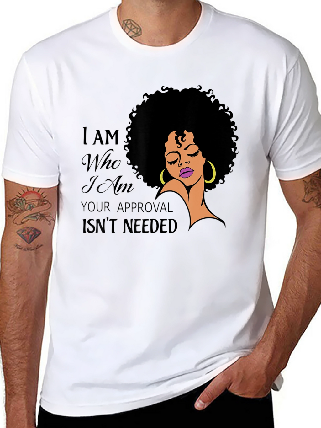 Empowered Afro Woman Graphic T-Shirt - Black