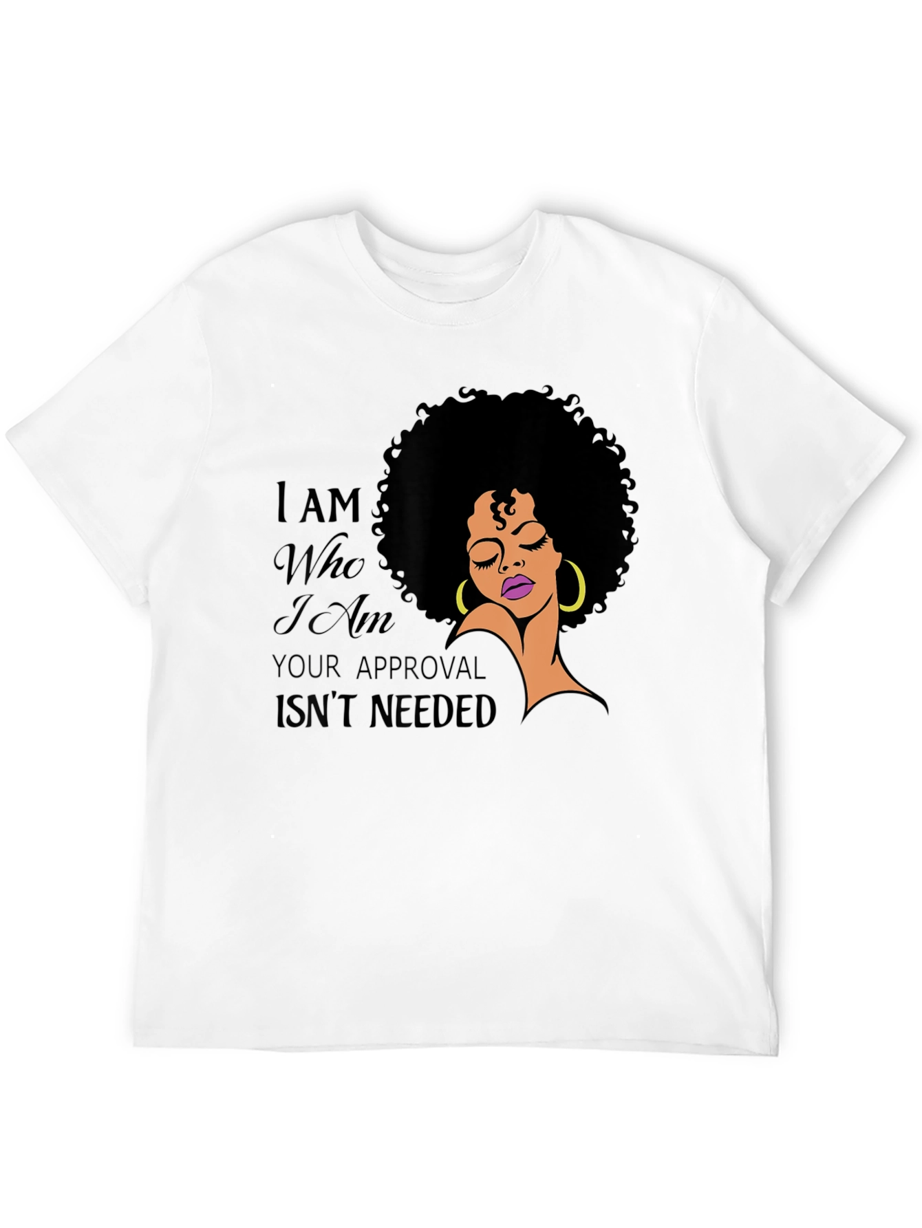 Empowered Afro Woman Graphic T-Shirt - Black