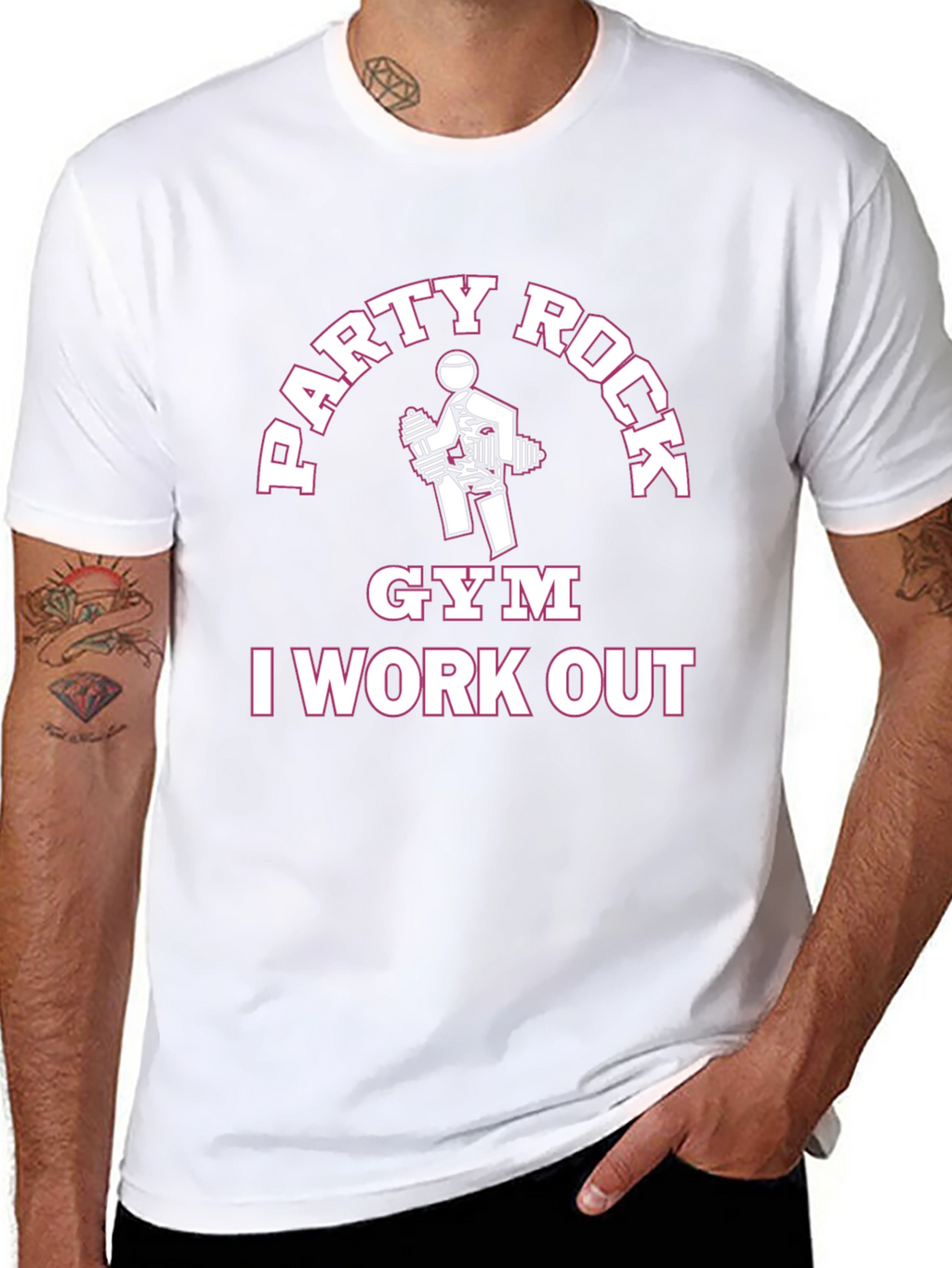 Party Rock Gym I Work Out Black T-Shirt