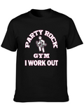 Party Rock Gym I Work Out Black T-Shirt