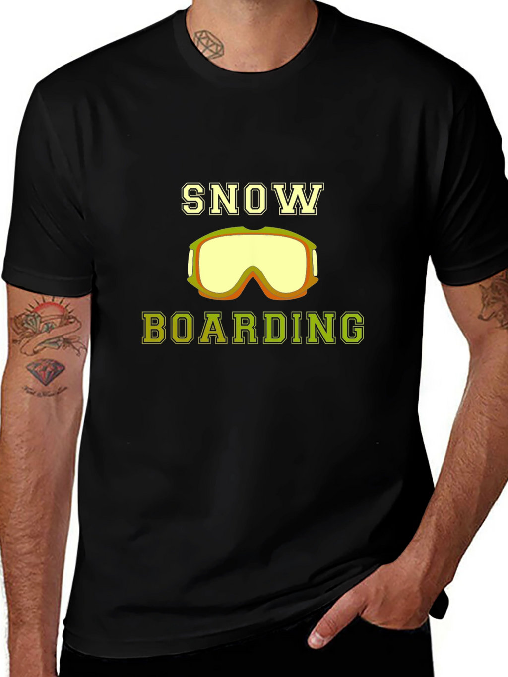 Snow Boarding Graphic Tee - Stylish Black Shirt