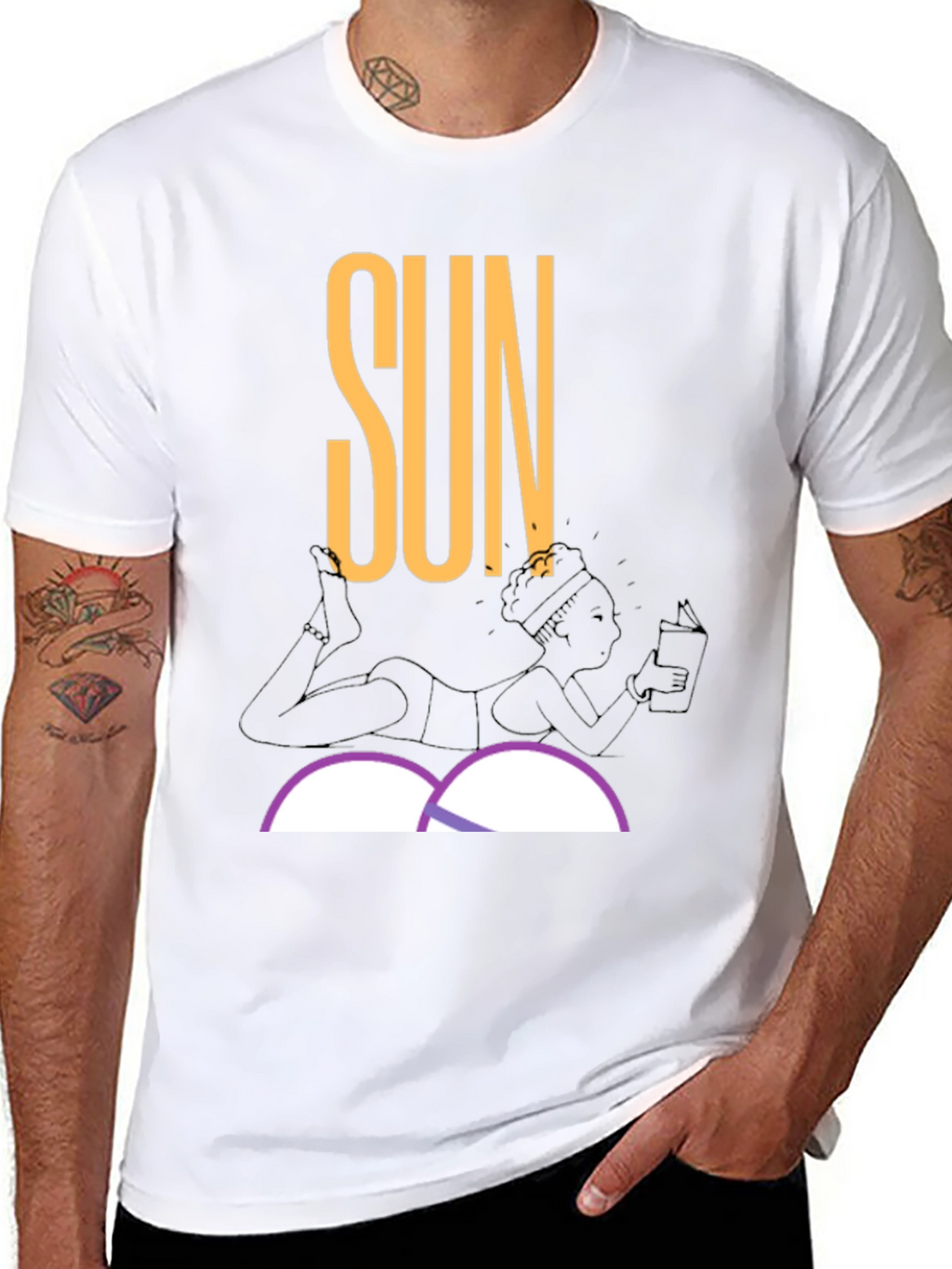 Sun Reader T-Shirt - Relaxed Summer Vibes