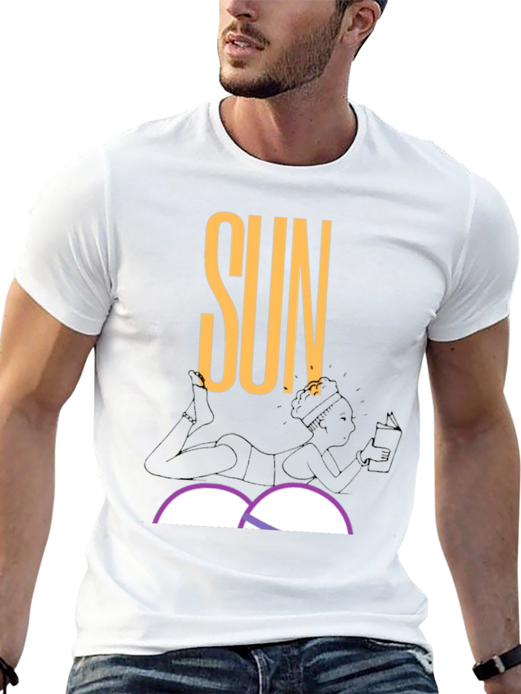 Sun Reader T-Shirt - Relaxed Summer Vibes