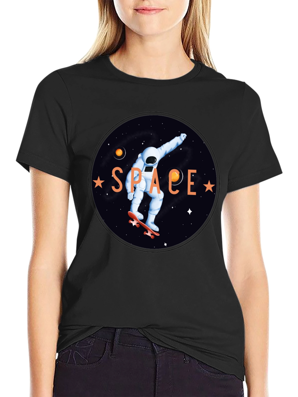 Astronaut Skateboard T-Shirt - Space Graphic Tee