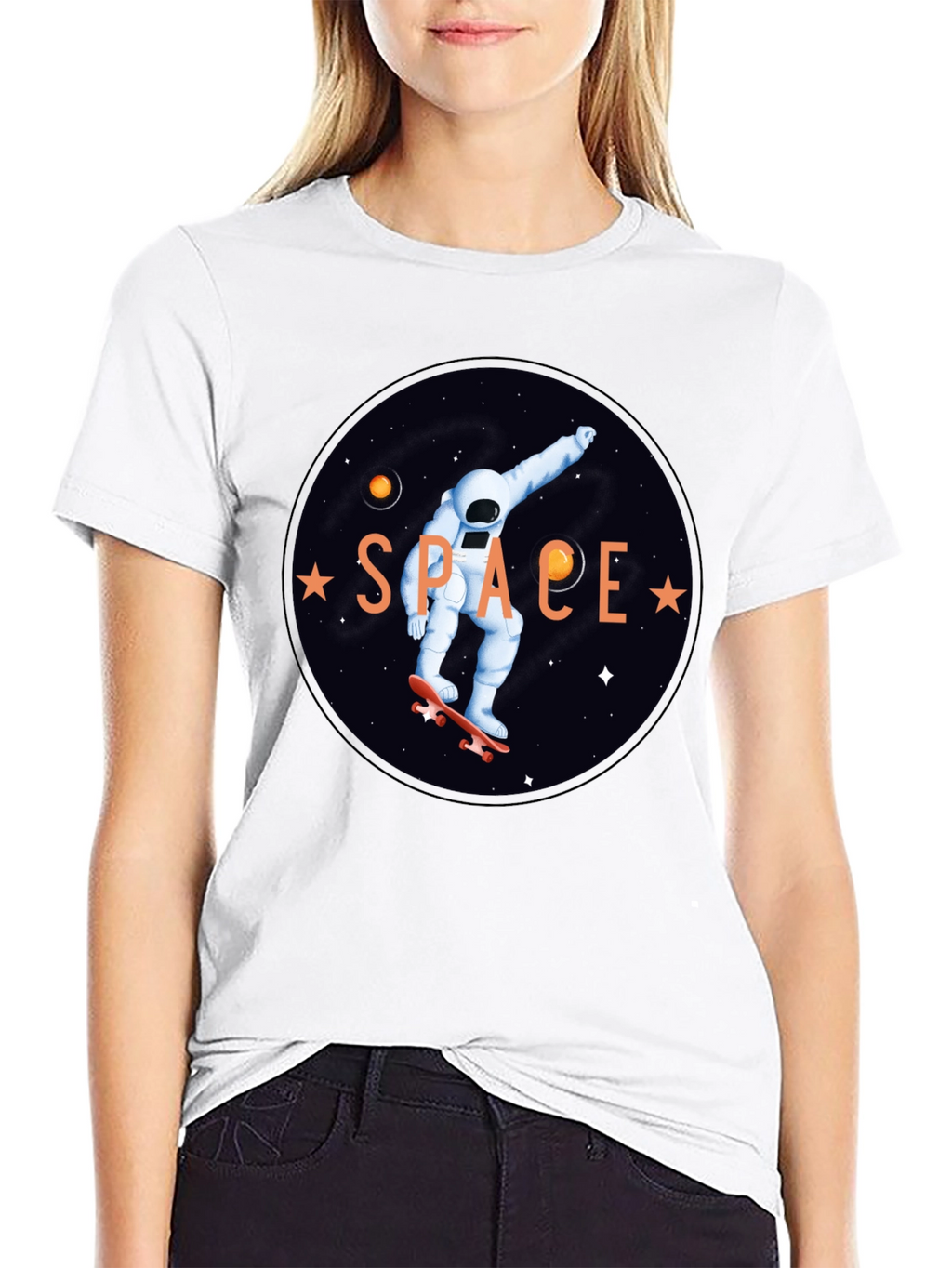 Astronaut Skateboard T-Shirt - Space Graphic Tee